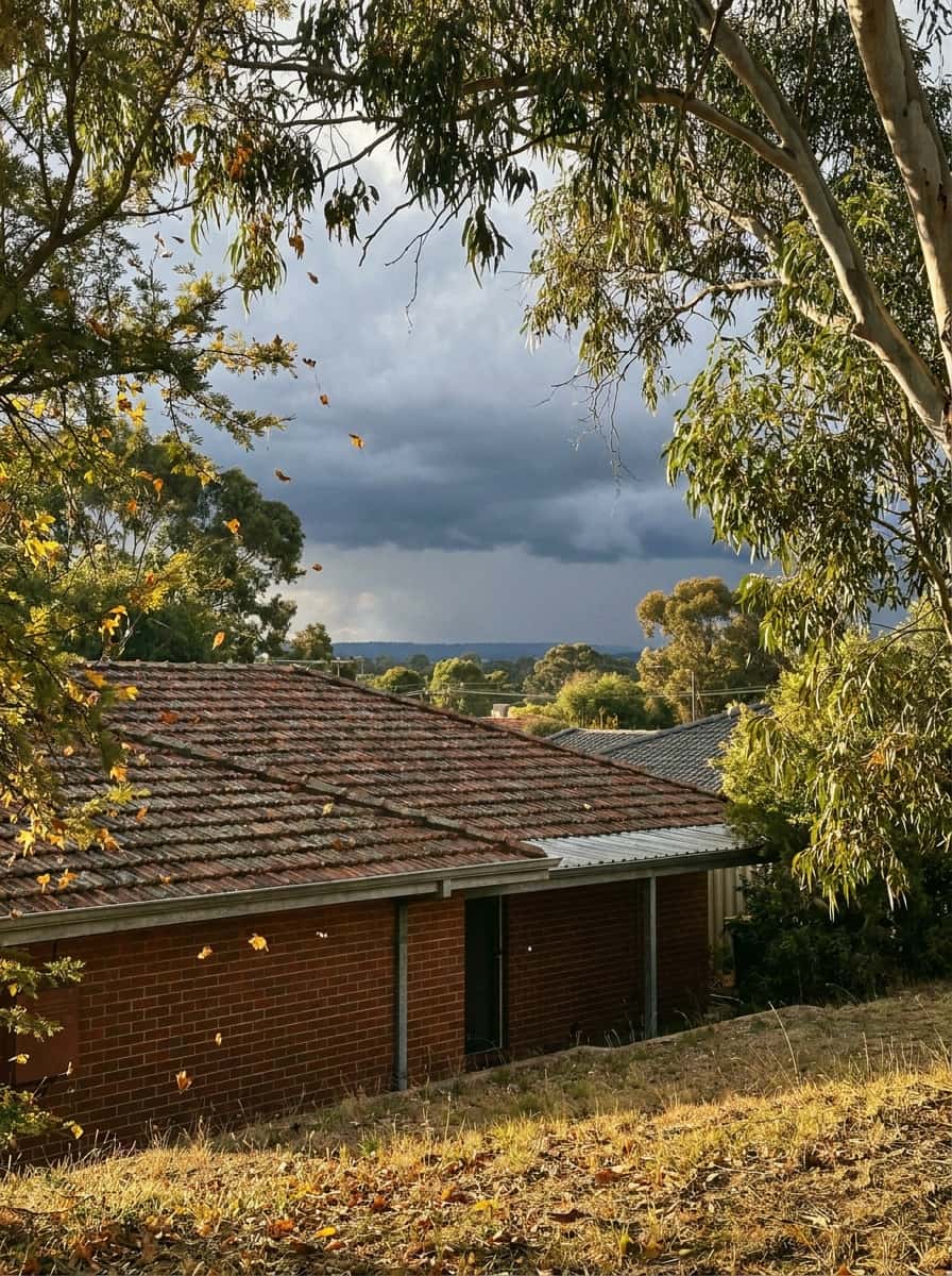 Perth residential roof gutters being cleaned before storm season