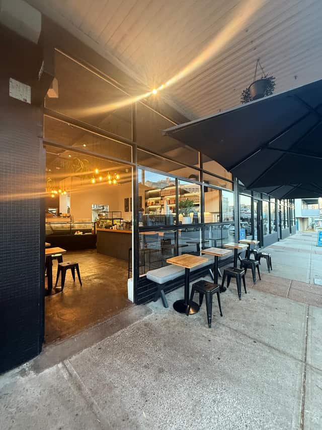 Premium Perth cafe exterior with floor-to-ceiling windows