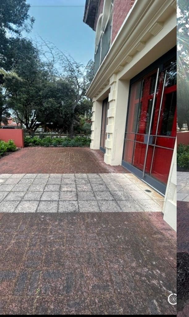 Before: dirty pavers, driveway pressure cleaning result in Perth