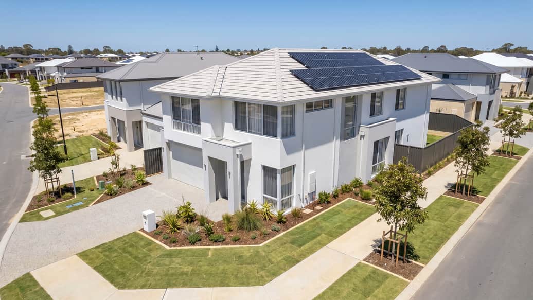 A newly built double-storey home in a new housing estate, a new housing estate, a new housing estate, Piara Waters